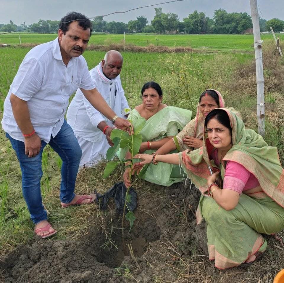मां की प्रथम पुण्यतिथि पर रोपे पीपल और बरगद के पौधे, पर्यावरण संरक्षण का दिया संदेश